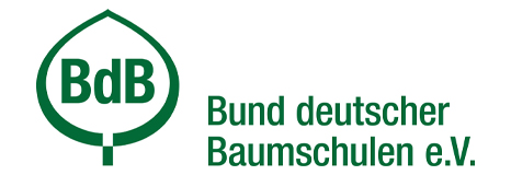 Logo for Bund deutscher Baumschulen e.V. (BdB), the association of German tree nurseries.